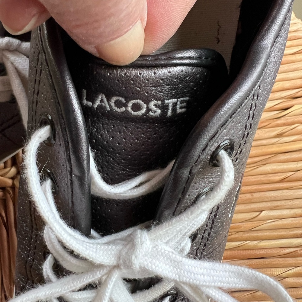 Lacoste Black and White Athletic Shoes - Picture 5 of 9